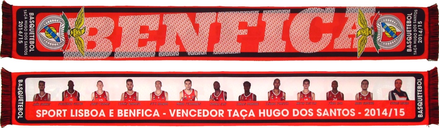 cachecol benfica basquetebol vencedor taca hugo santos 2014-15
