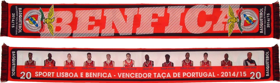 cachecol benfica basquetebol vencedor taca de portugal 2015-16