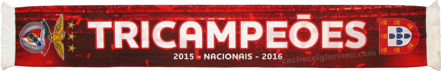 cachecol benfica tricampeoes nacionais 2105-16 escudo