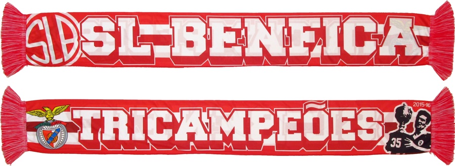 cachecol sl benfica tricampeoes fans