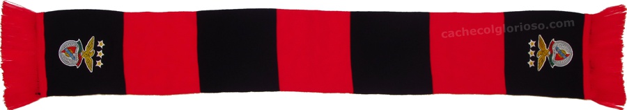 cachecol benfica listado vermelho preto