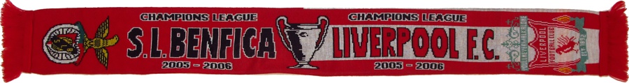 cachecol benfica liverpool liga campeoes 2005-06