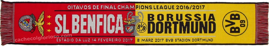 cachecol benfica borussia dortmund liga campeoes 2016-17