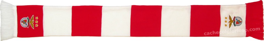 cachecol benfica listado vermelho branco la bordado