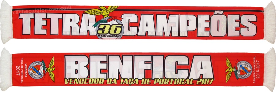 cachecol benfica tetra 36 campeoes vencedor taca portugal 2016-17